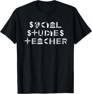 Social Studies Teacher Gift Men Women T-Shirt - T-Shirt | Black