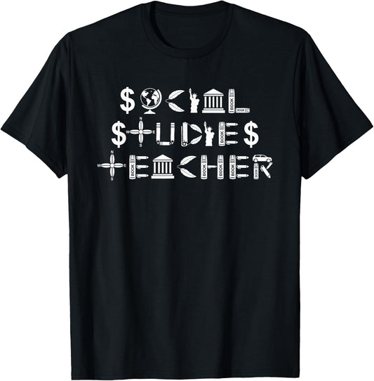 Social Studies Teacher Gift Men Women T-Shirt - T-Shirt | Black