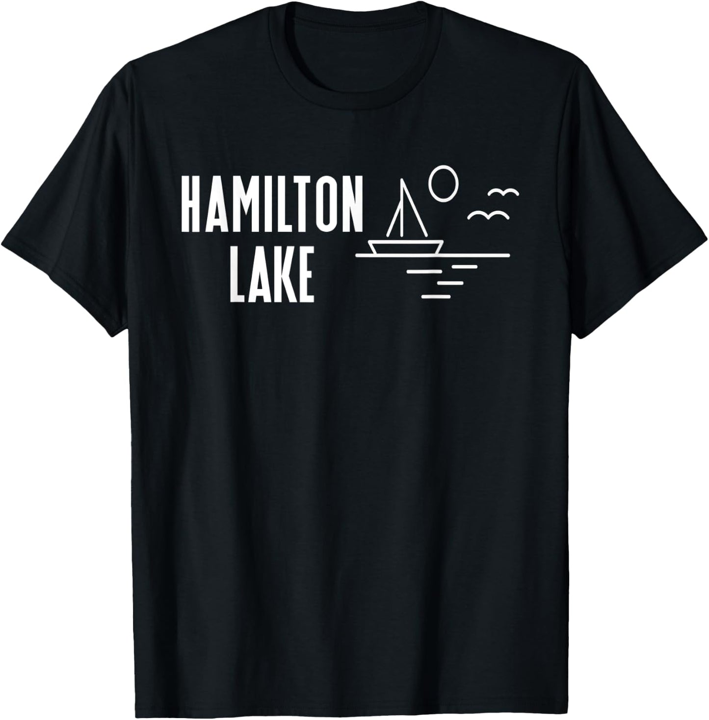 Hamilton Lake Hamilton Indiana Sailboat T-Shirt - T-Shirt | Black