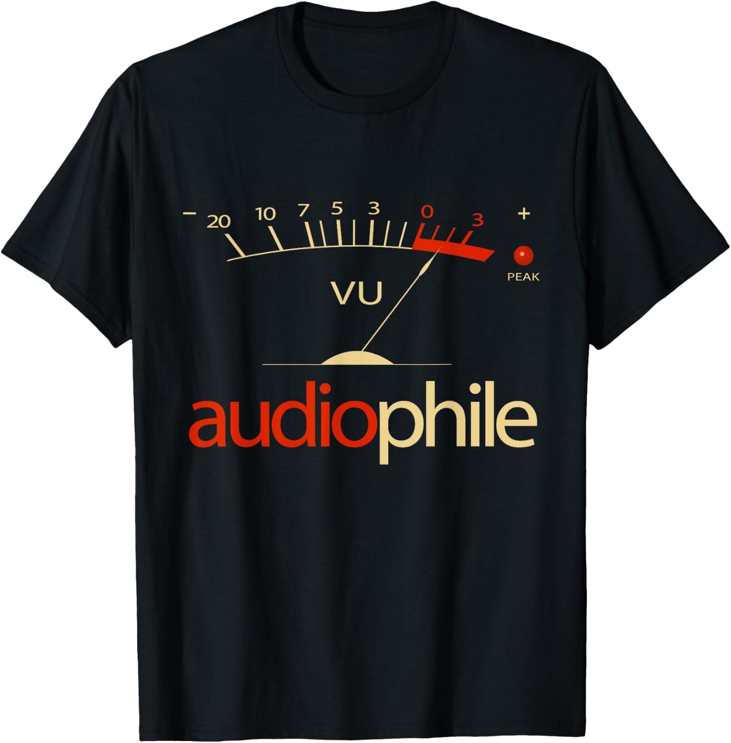 VU Meter Hi-Fi Vintage Stereo Audiophile T-Shirt - T-Shirt | Black