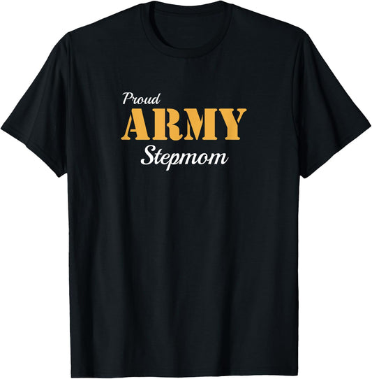 Proud Army Stepmom T Shirt T-Shirt - T-Shirt | Black