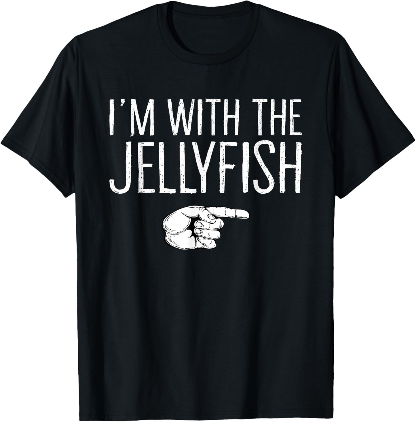 I'm With The Jellyfish Matching Costume Lazy Halloween Party T-Shirt - T-Shirt | Black