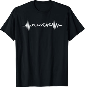 Nurse Heartbeat Nursery Nursring T-Shirt - T-Shirt | Black