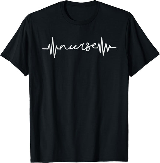 Nurse Heartbeat Nursery Nursring T-Shirt - T-Shirt | Black