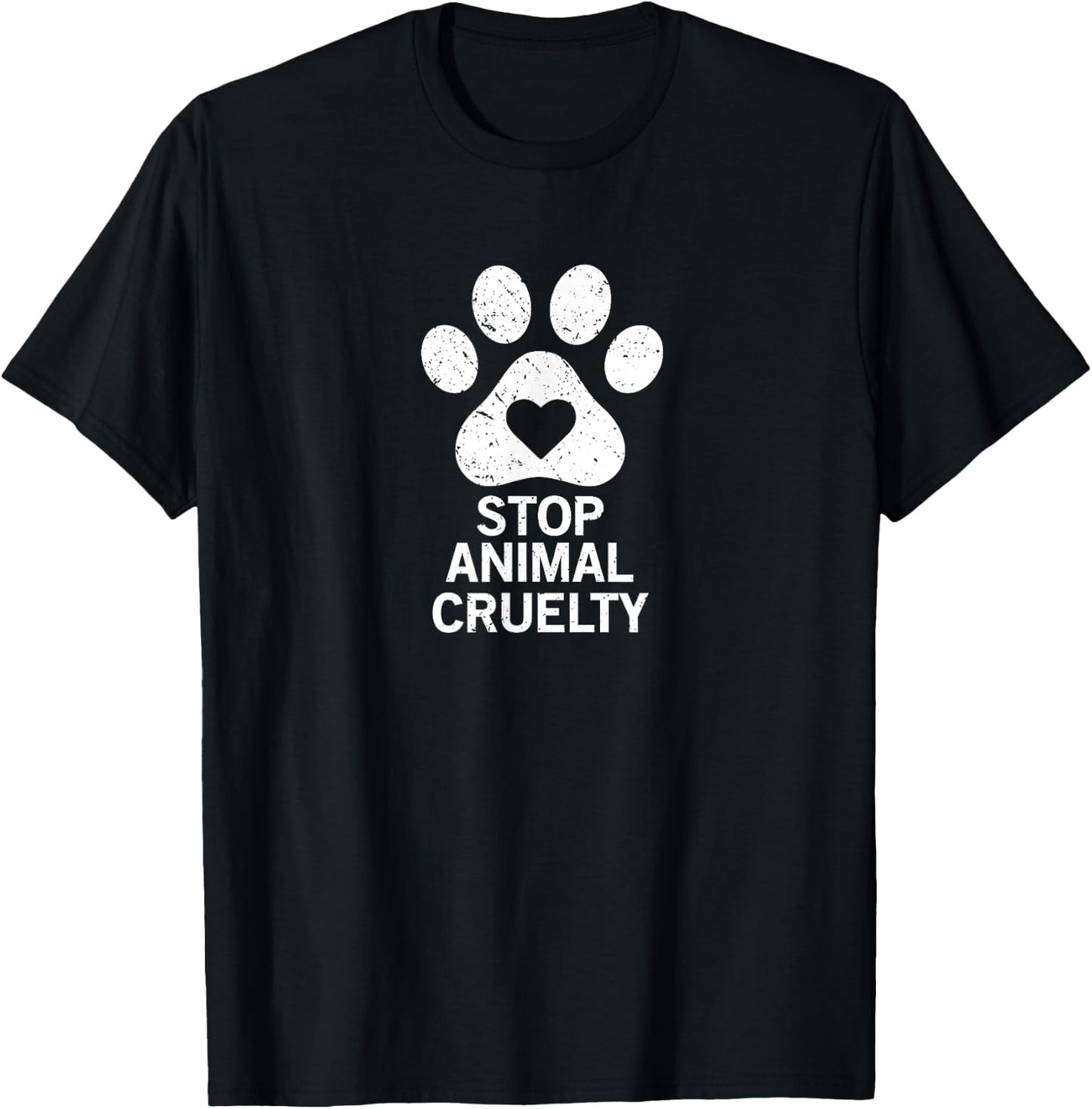 Stop Animal Cruelty Cause T-Shirt - T-Shirt | Black