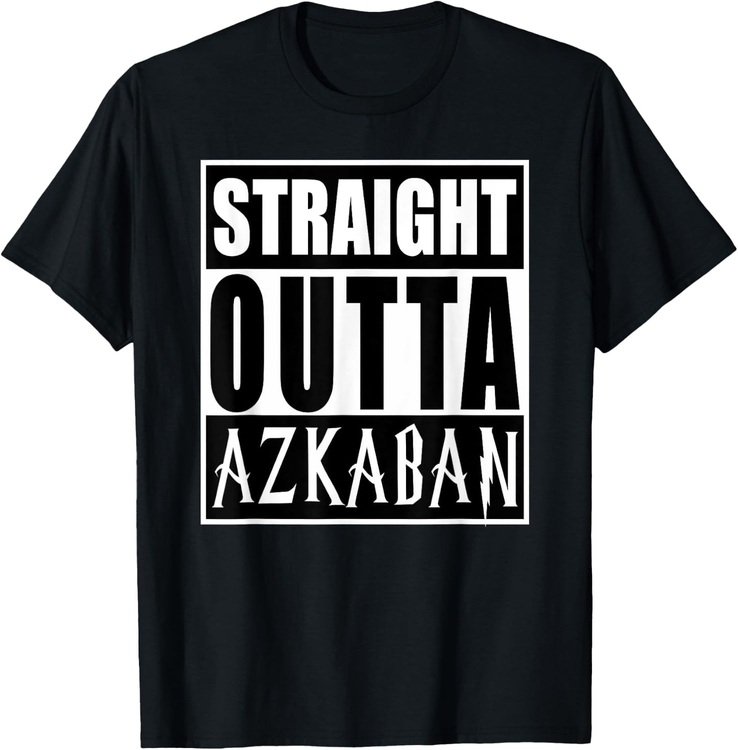 Straight Outta Askaban Funny Graphic T-Shirt - T-Shirt | Black