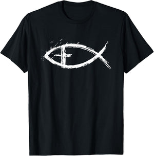Jesus Fish Christian T-Shirt - T-Shirt | Black