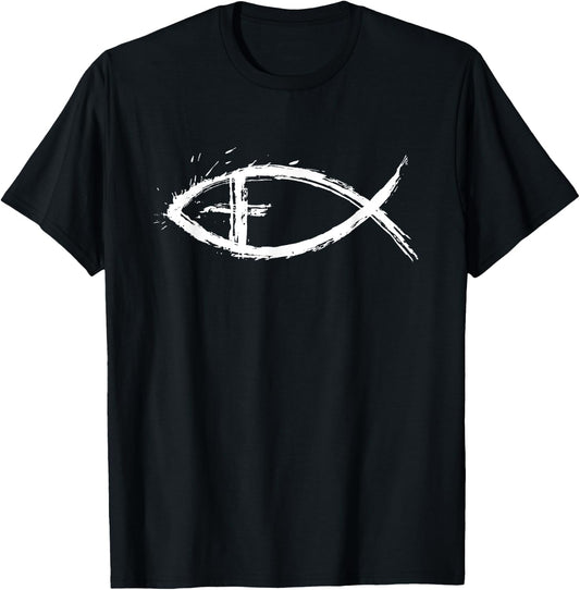 Jesus Fish Christian T-Shirt - T-Shirt | Black