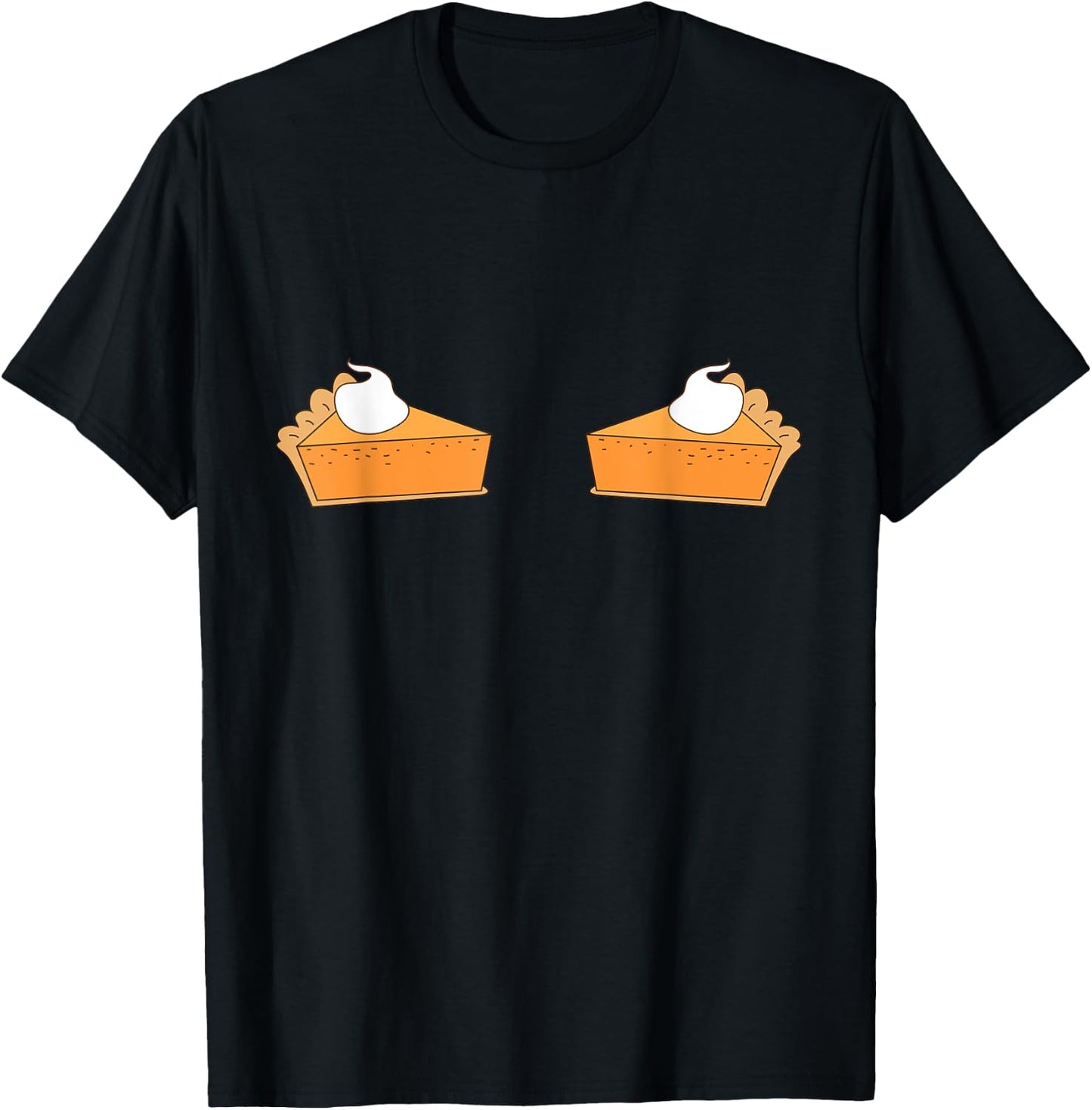 Pumpkin Pie Boob Bra Funny Thanksgiving Pie T-Shirt - T-Shirt | Black