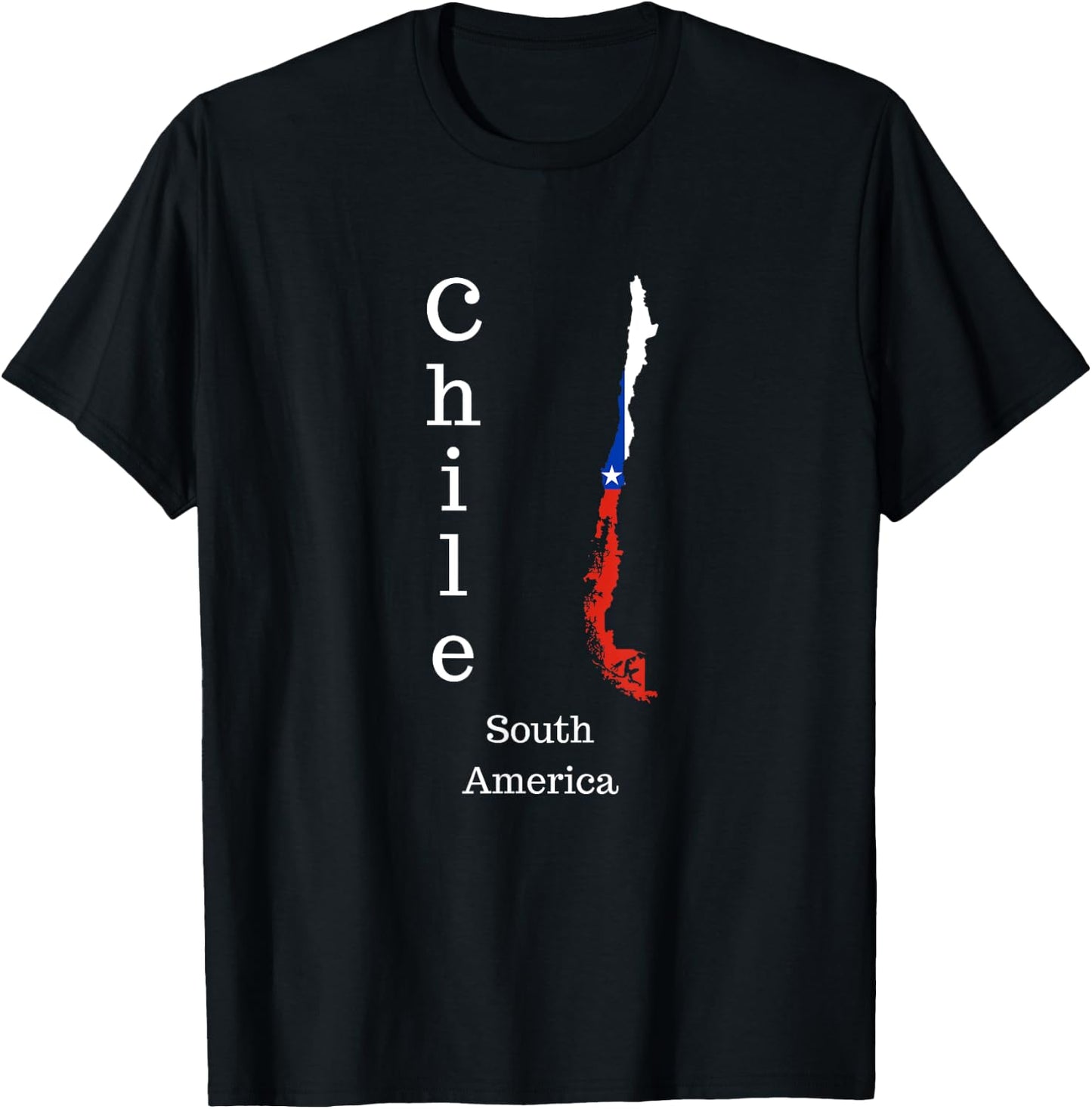 Map of Chile South America T-Shirt - T-Shirt | Black