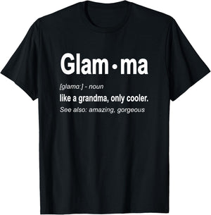 Glam-ma Grandmother Christmas T-Shirt - T-Shirt | Black