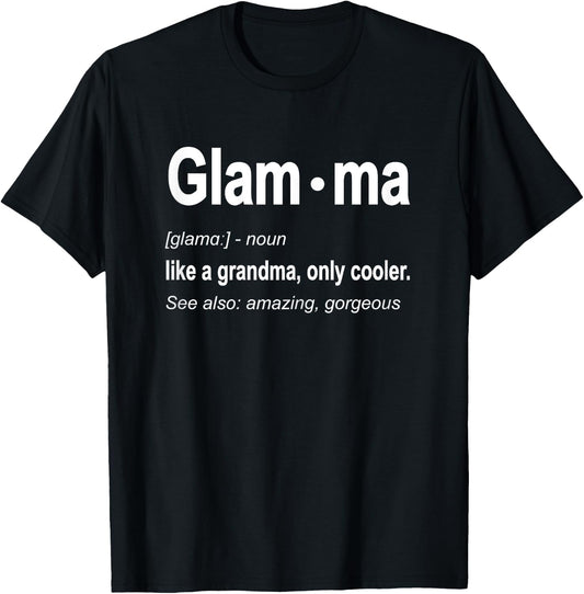 Glam-ma Grandmother Christmas T-Shirt - T-Shirt | Black