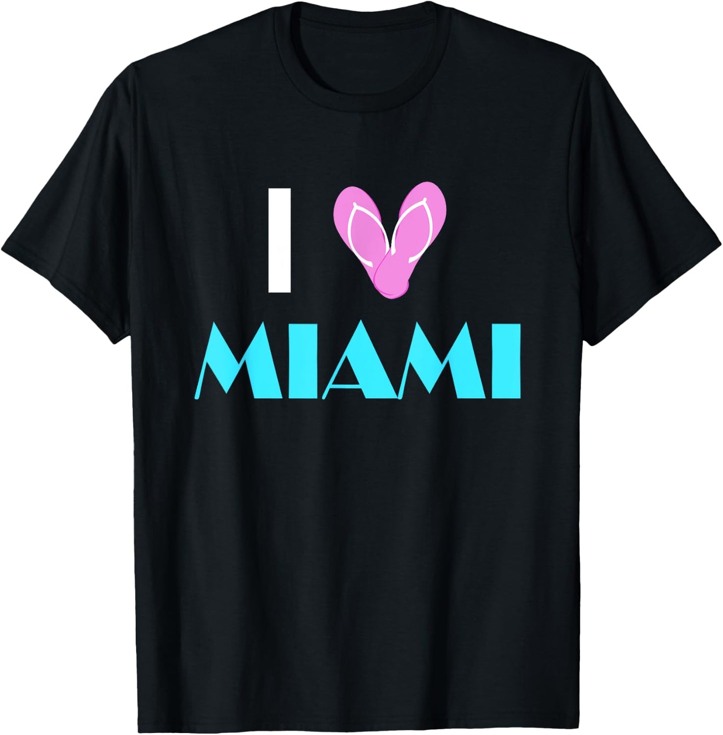 I Love Miami Heart Sandals Miami Pride Beach Vacation T-Shirt - T-Shirt | Black