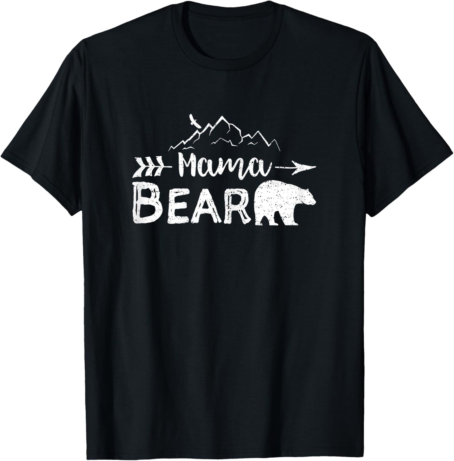 Mama Bear Shirt Matching Family Mama Papa Bear Camping Gift T-Shirt - T-Shirt | Black