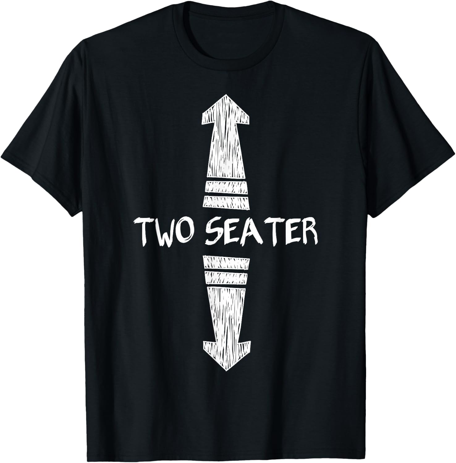 Funny "Two-seater" up and down arrows Gift T-Shirt - T-Shirt | Black