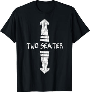 Funny "Two-seater" up and down arrows Gift T-Shirt - T-Shirt | Black