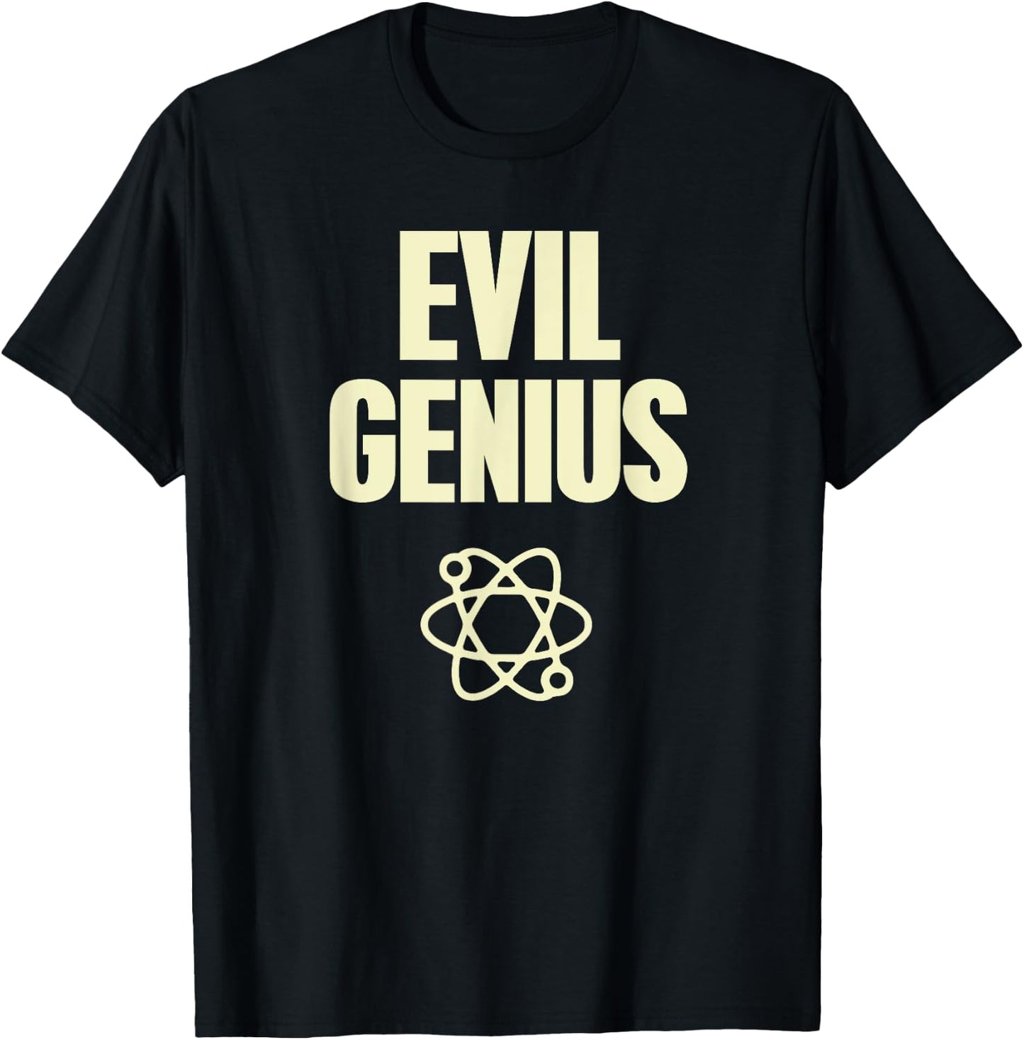 Funny Evil Genius With Atomic Symbol Mad Scientist T-Shirt - T-Shirt | Black