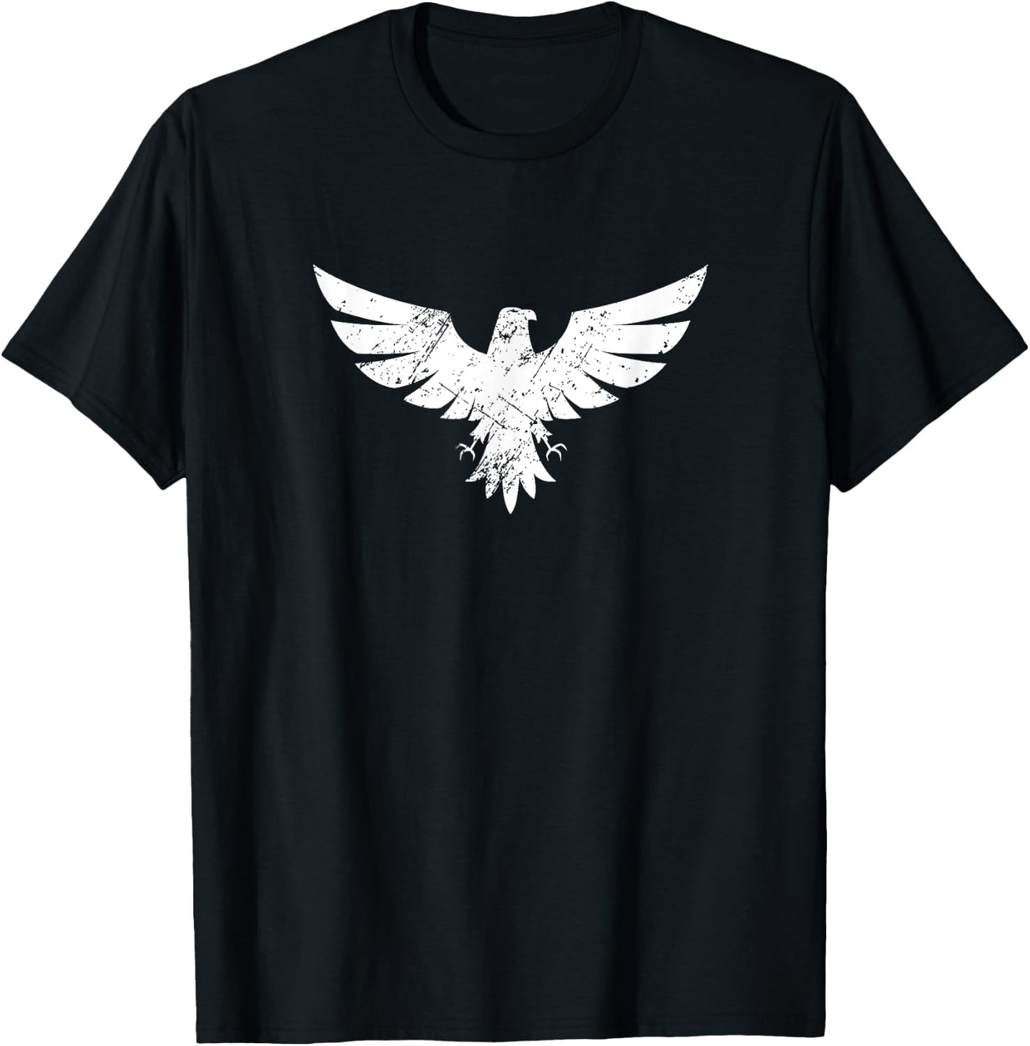 White Eagle Print - Bird Wings Soaring T-Shirt - T-Shirt | Black