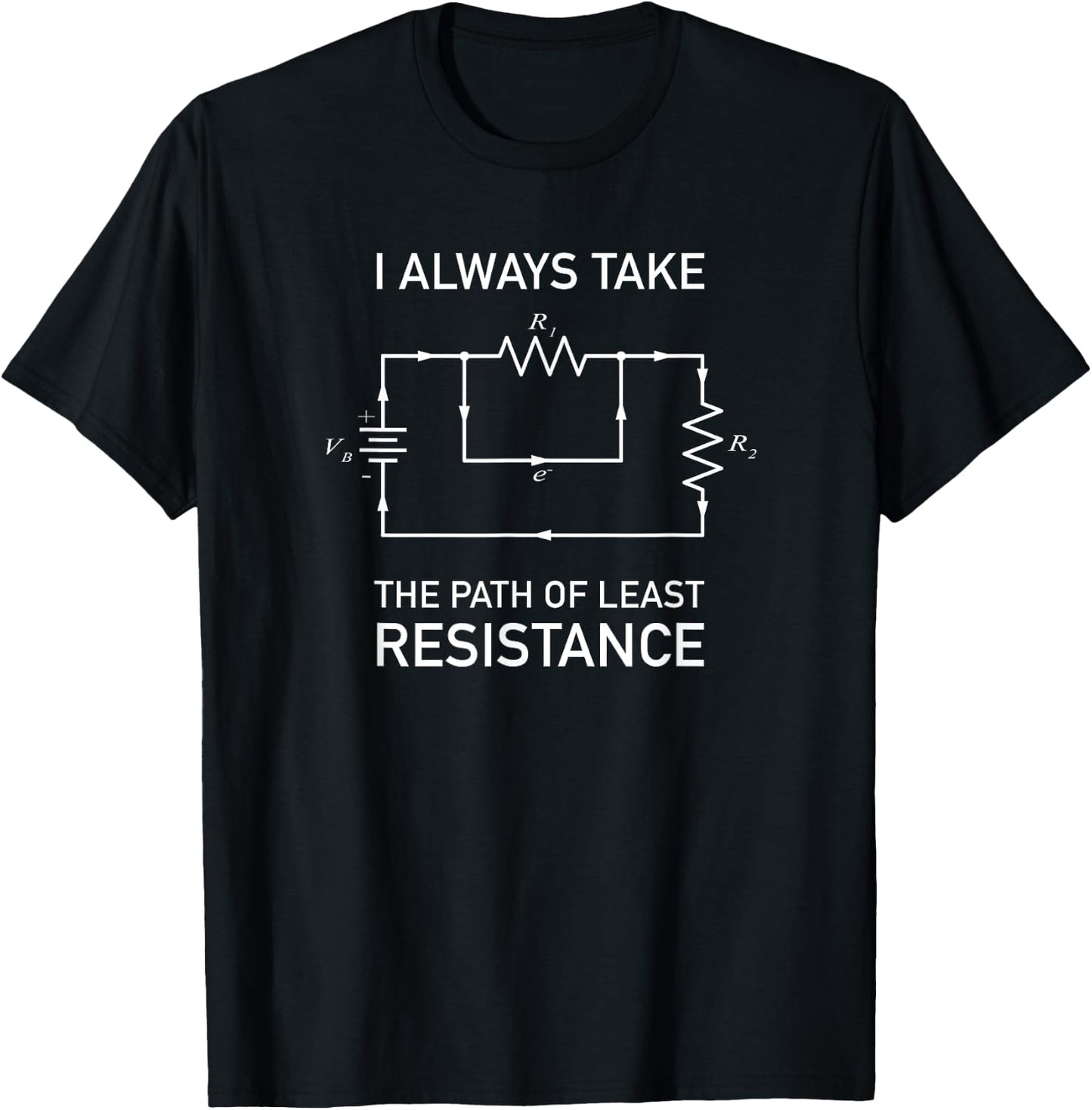 Electron Path Circuit Diagram Electrical Engineers T-Shirt - T-Shirt | Black