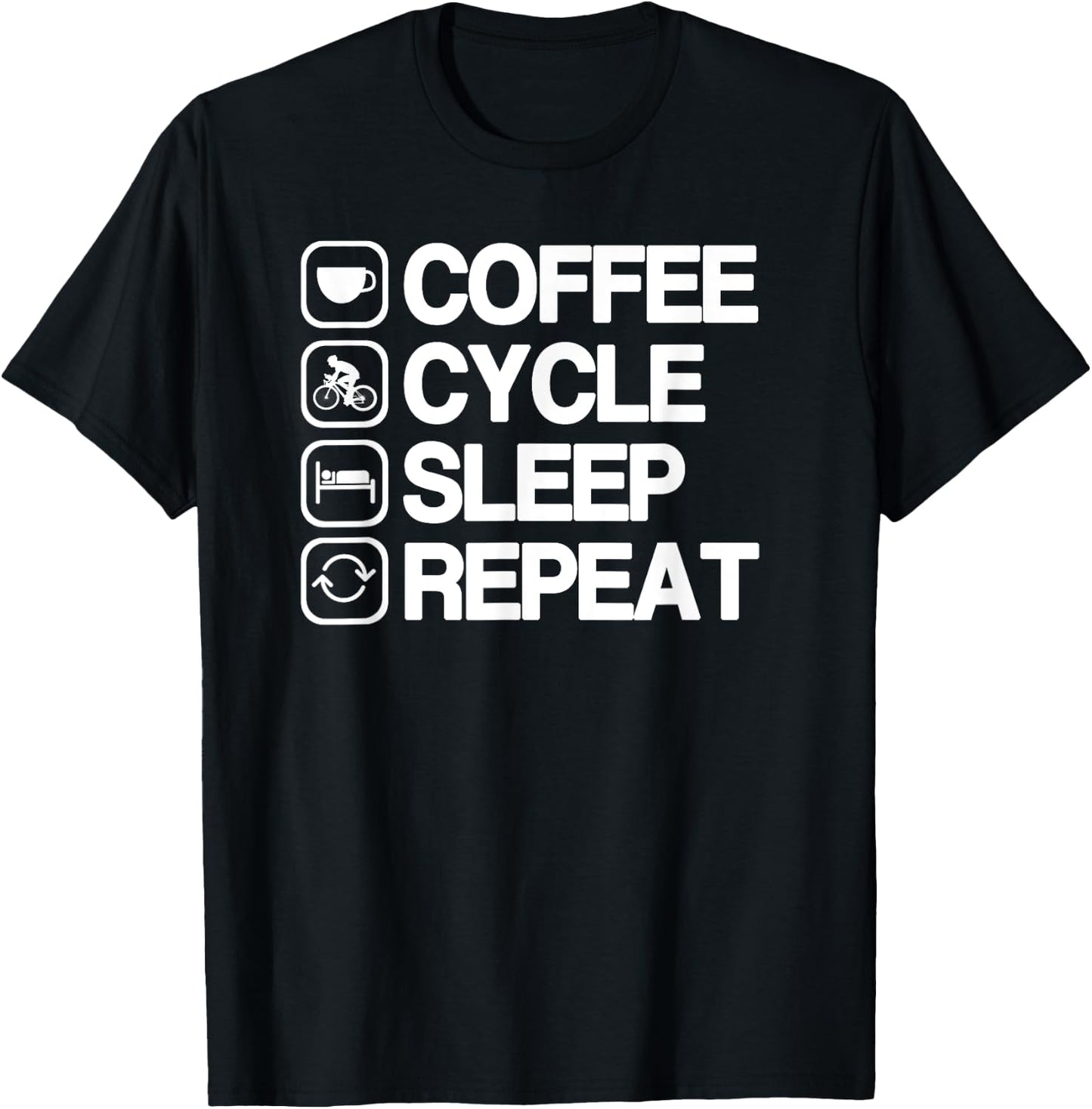 Funny Cycling Cycle Shirt for Coffee Lovers T-Shirt - T-Shirt | Black