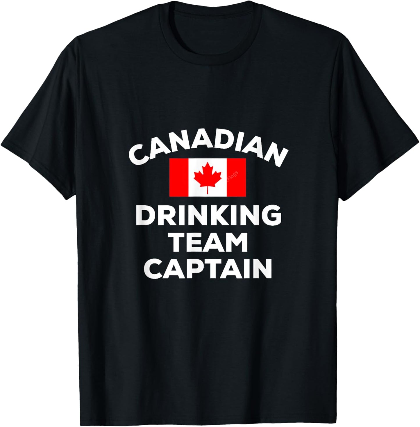 Funny Canadian Canada Flag Drinking Team Captain Beer Drunk T-Shirt - T-Shirt | Black