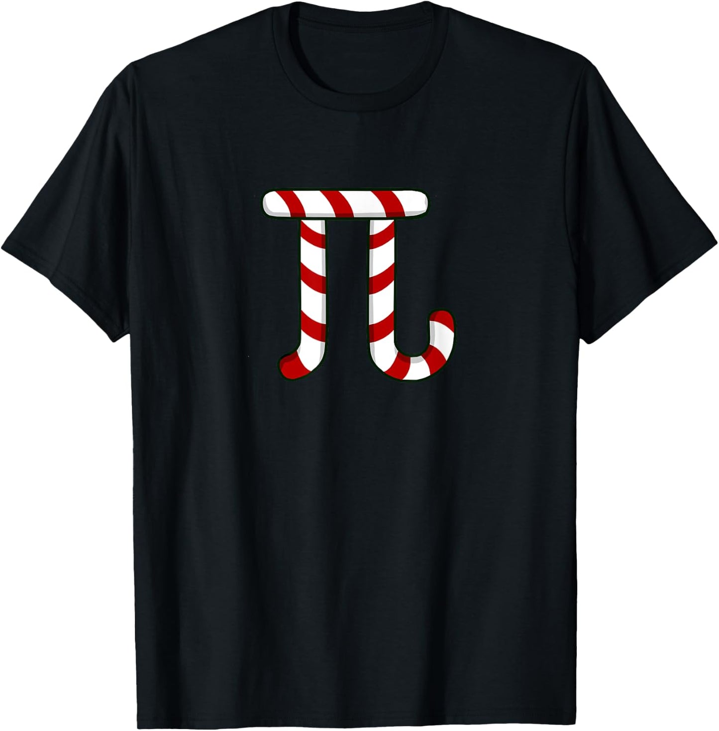 Math Teacher Christmas Idea Funny Pi Joke Candy Cane Women Kids T-Shirt - T-Shirt | Black