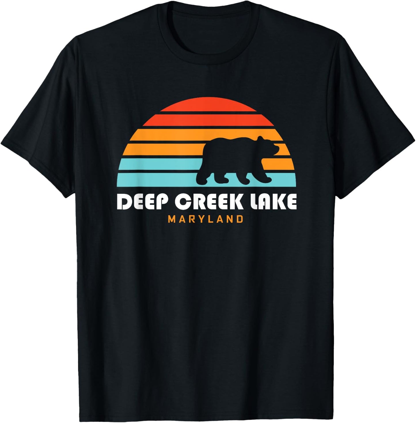 Deep Creek Lake Maryland - Bear Deep Creek Lake T-Shirt - T-Shirt | Black