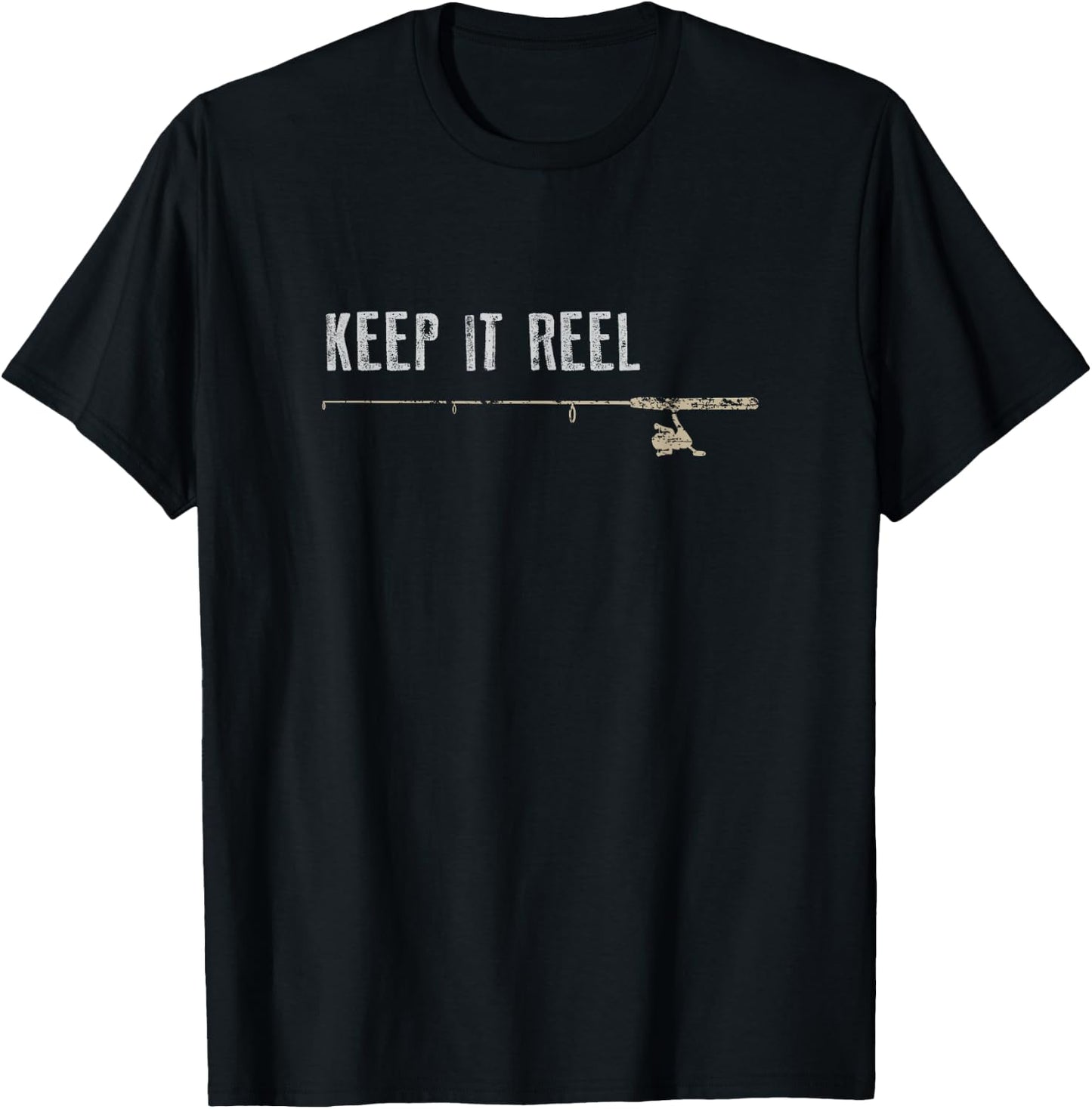 Funny Fishing Shirt, Keep it Reel Fish Father's Day Gift T-Shirt - T-Shirt | Black