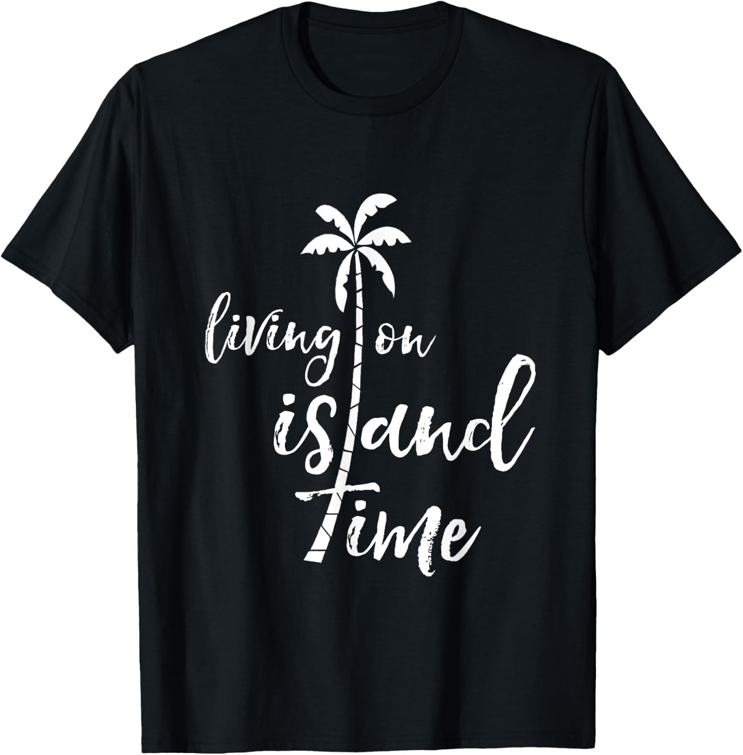 Living on Island Time Tropical T-Shirt - T-Shirt | Black