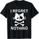 Cat Pirate I Regret Nothing T-Shirt - T-Shirt | Black