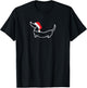 Dachshund In Santa Hat Christmas T-Shirt - T-Shirt | Black