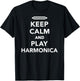 Keep calm and play Harmonica T-Shirt - T-Shirt | Black