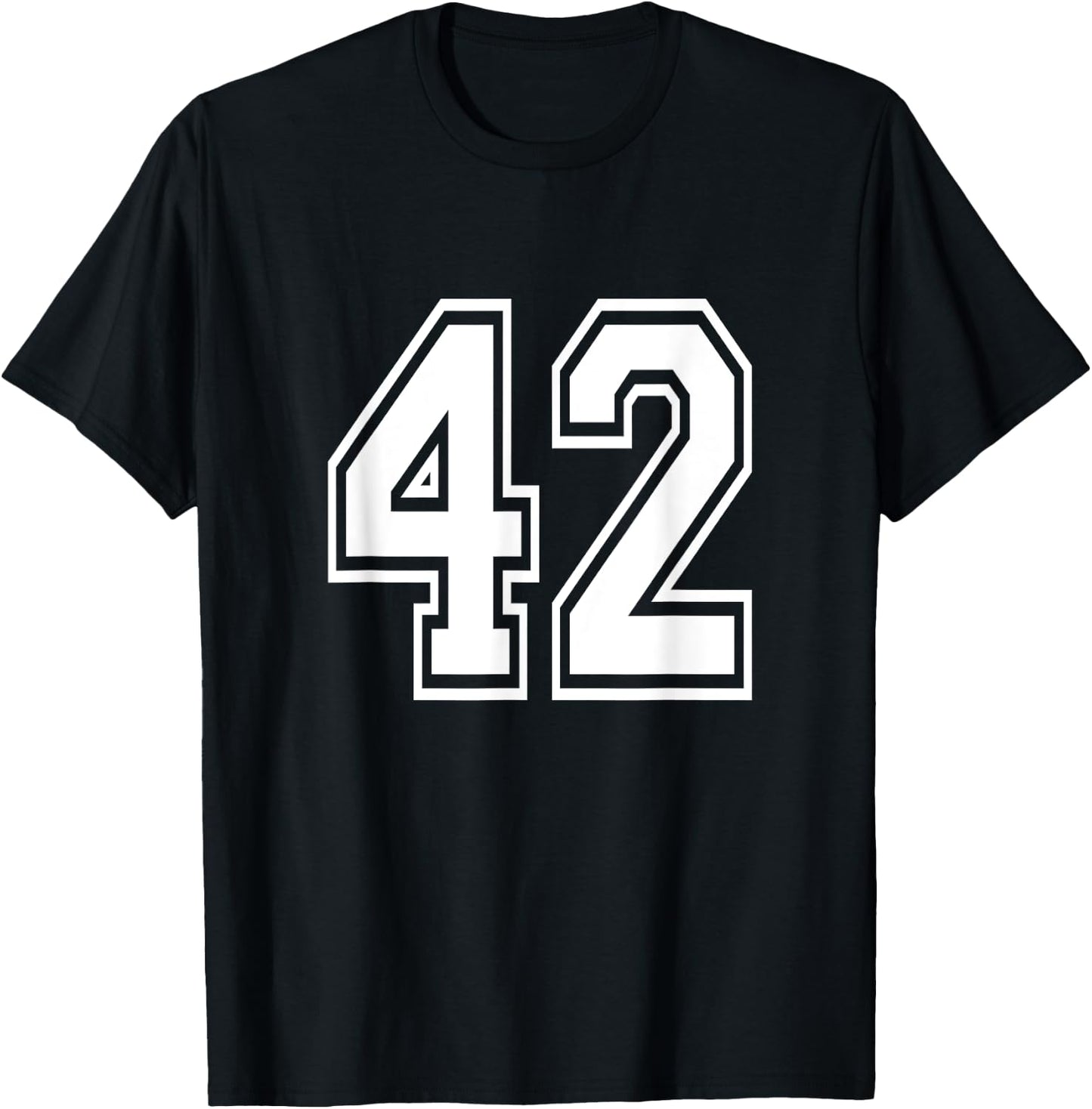 Number 42 Birthday Varsity Sports Team Jersey T-Shirt - T-Shirt | Black