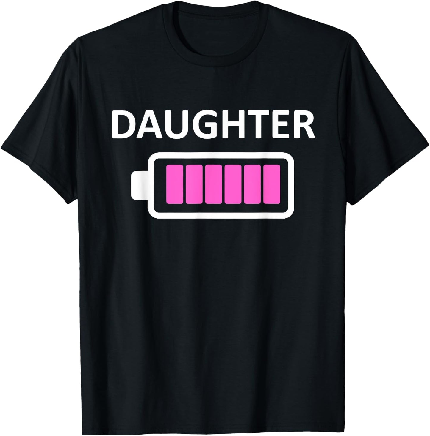 Funny Nerdy Daughter Full Battery Never Tired Gift T-Shirt - T-Shirt | Black