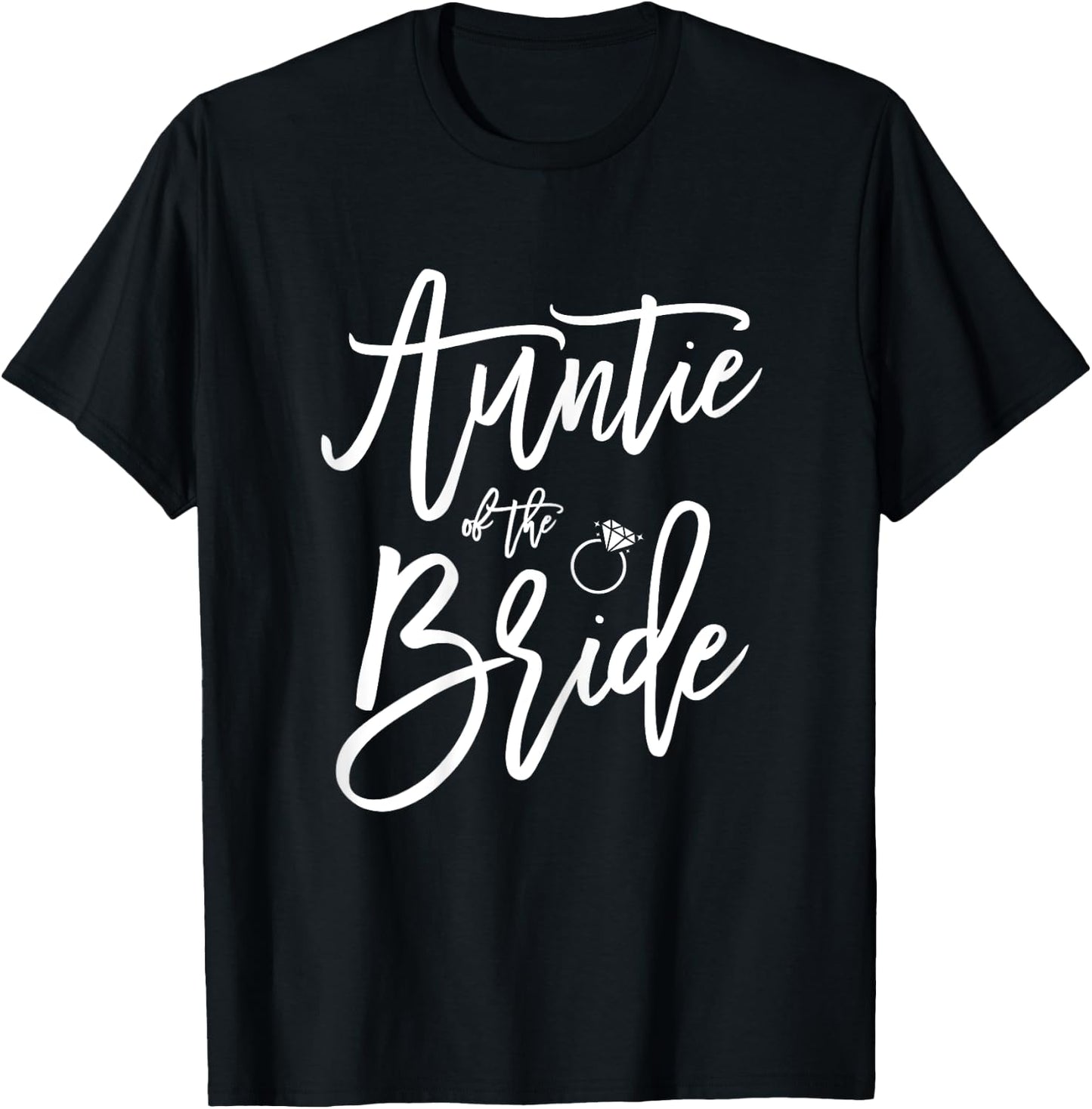 Auntie Of The Bride Shirt With Ring Navy Blue T-Shirt - T-Shirt | Black