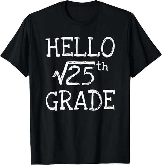 Back to school 5th Grade Square Root of 25 math kids teacher T-Shirt - T-Shirt | Black