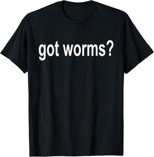 Limited Rags Got Worms? Adult Fishing - Black, Small T-Shirt - T-Shirt | Black