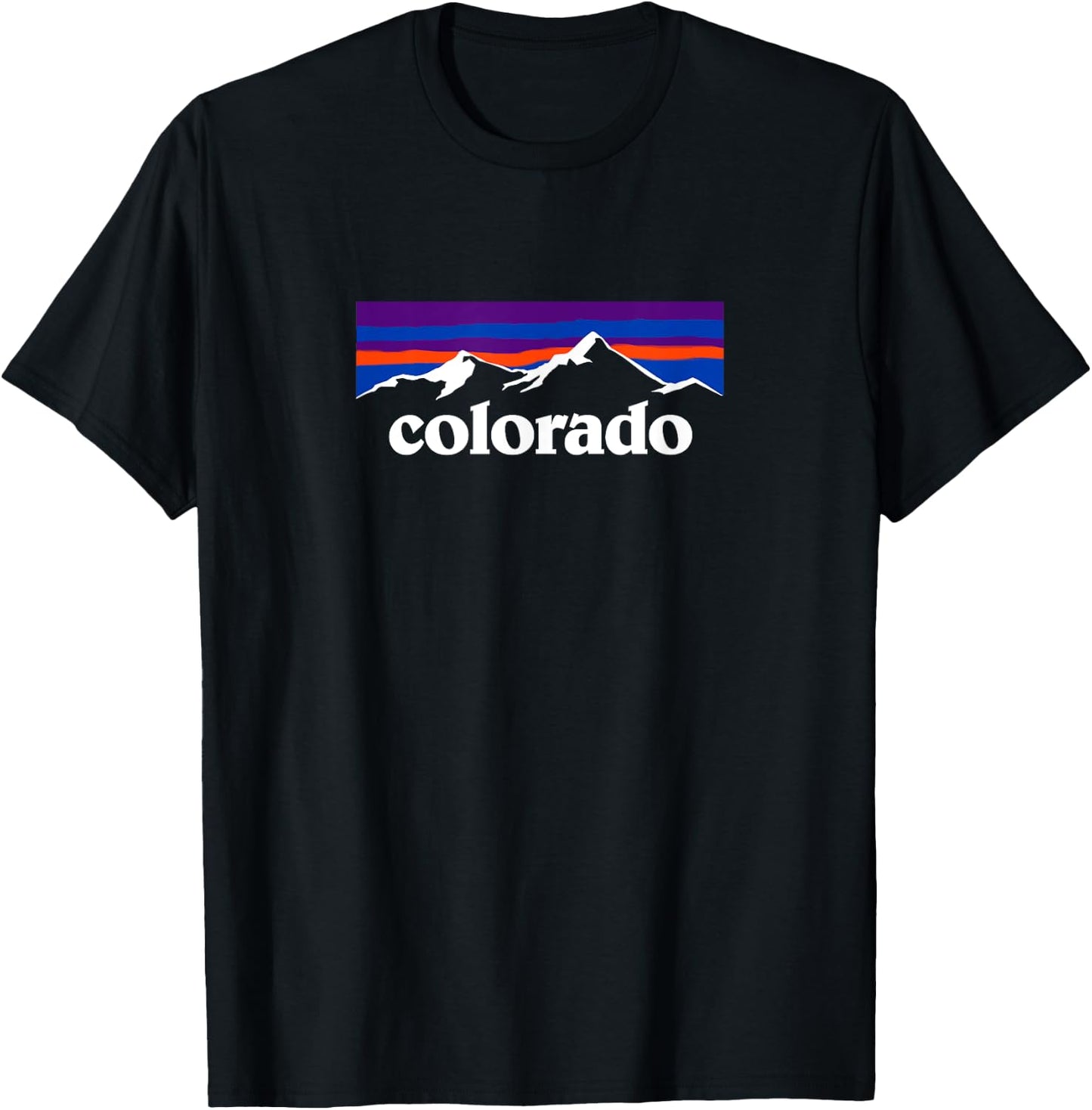 The Art of Print Colorado MCMA Colorado Mountains Outdoor Flag Design - Men's Black Small Classic Fit Short Sleeve T-Shirt - T-Shirt | Black