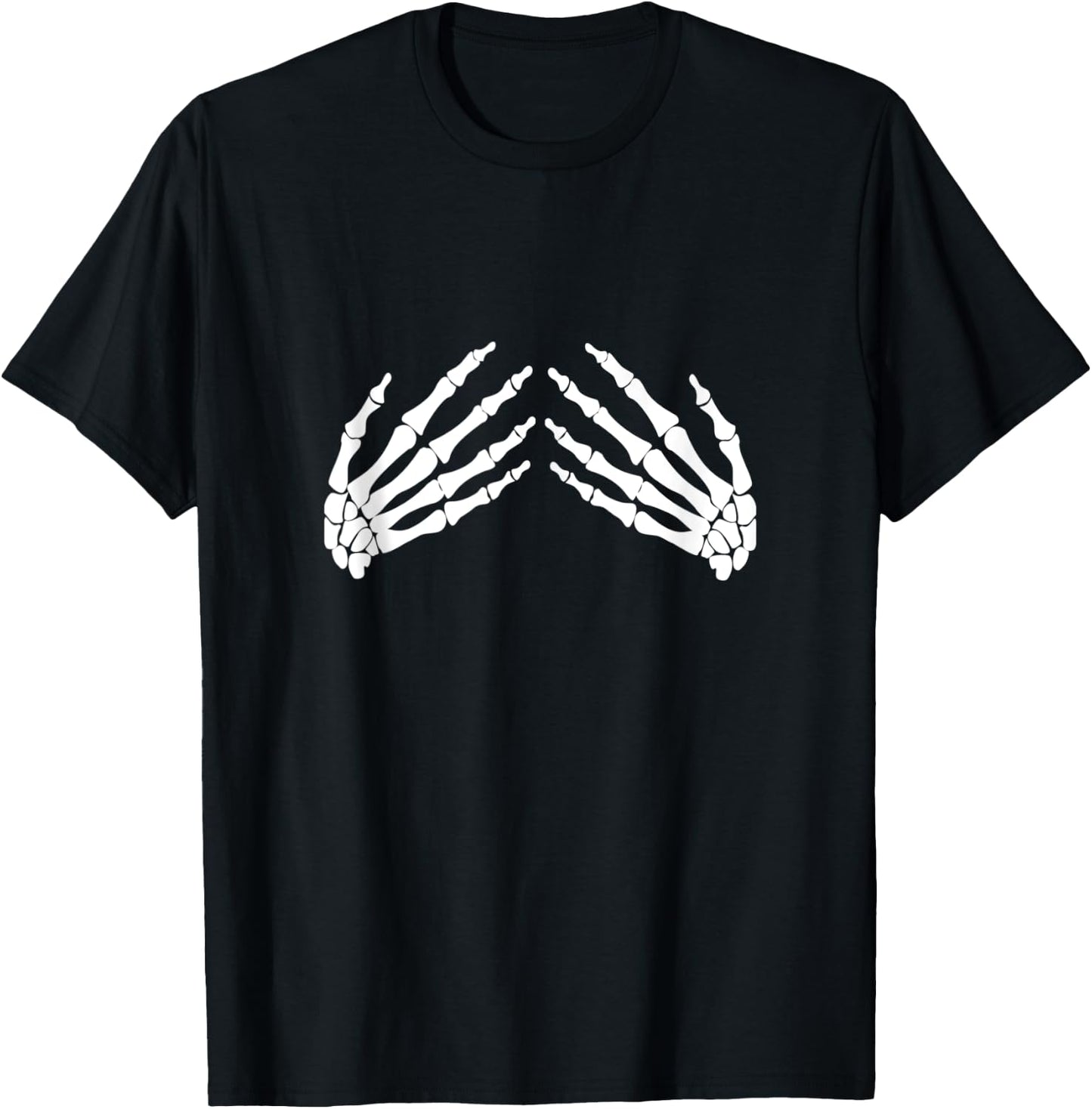 Skeleton Hands Grabbing Boobs Halloween T-Shirt - T-Shirt | Black