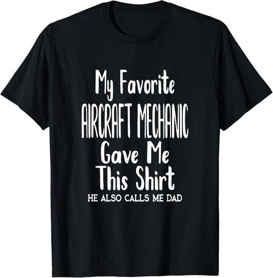 Dad Son Airplane Job - My Favorite Aircraft Mechanic T-Shirt - T-Shirt | Black