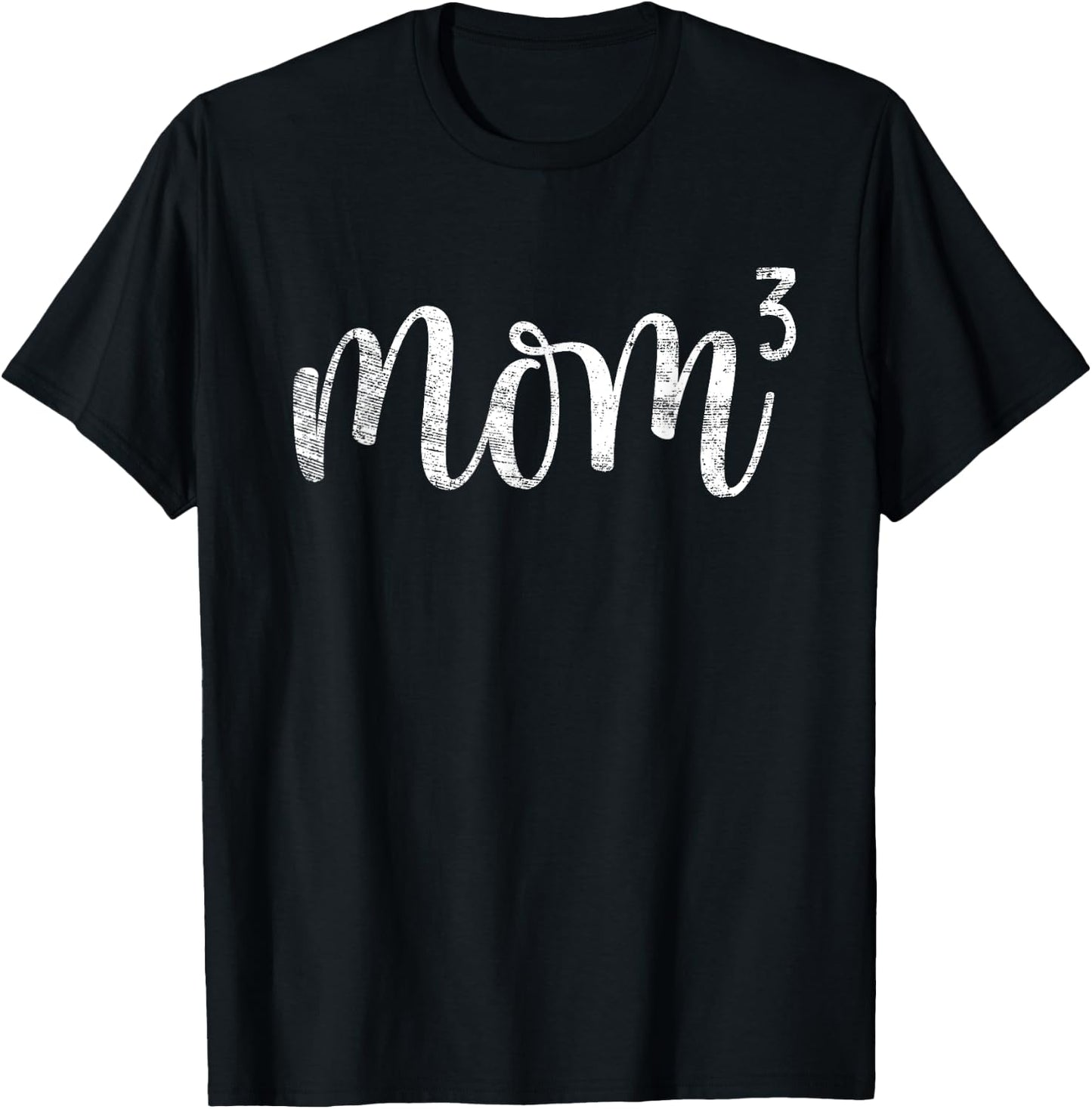 Mom3 Mom Cubed Mother of Three Mama of 3 Gifts Mothers Day T-Shirt - T-Shirt | Black