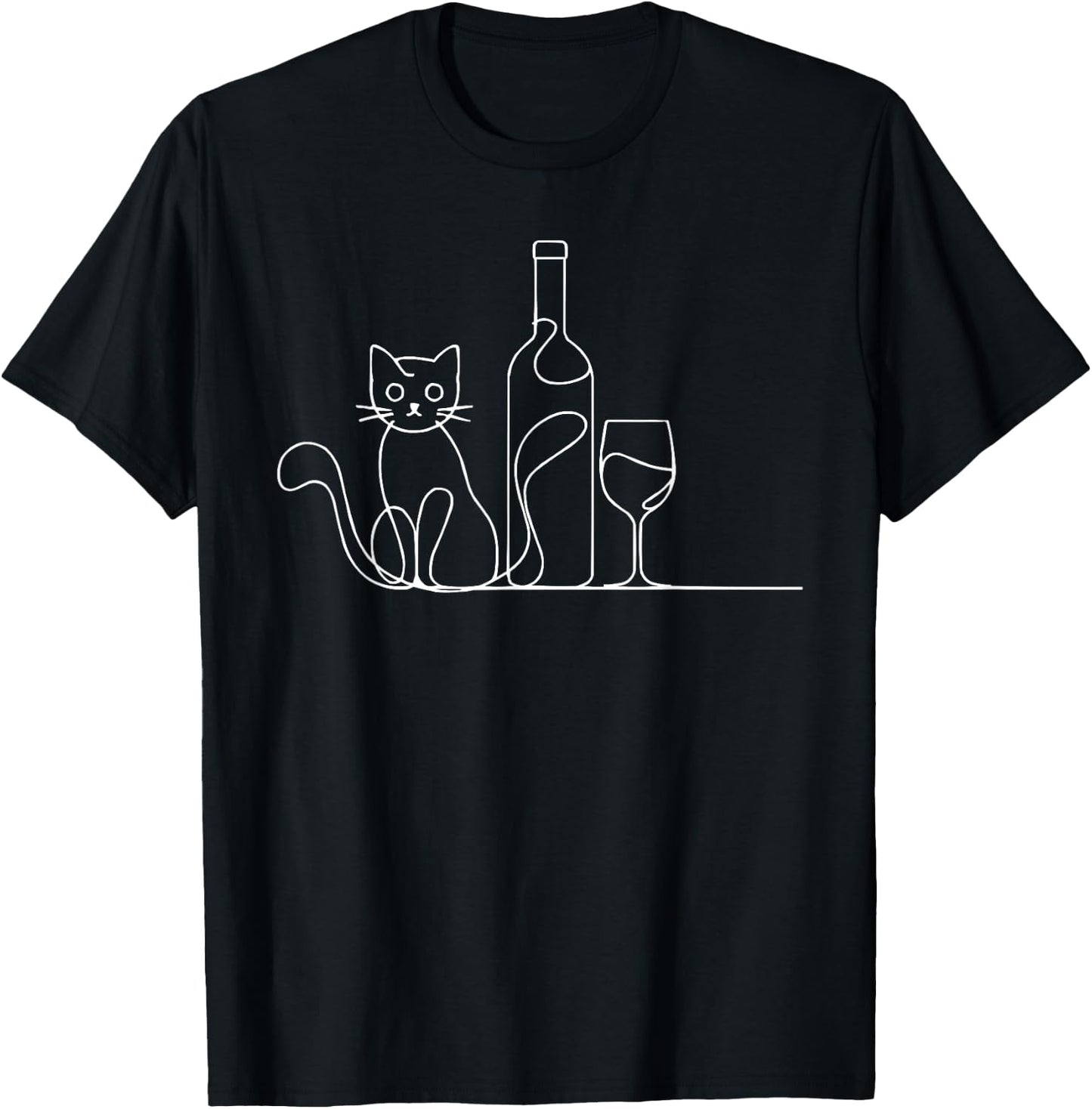 Wine Cat Owner Kitty Meow Alcohol Drinking Winemaker Women T-Shirt - T-Shirt | Black