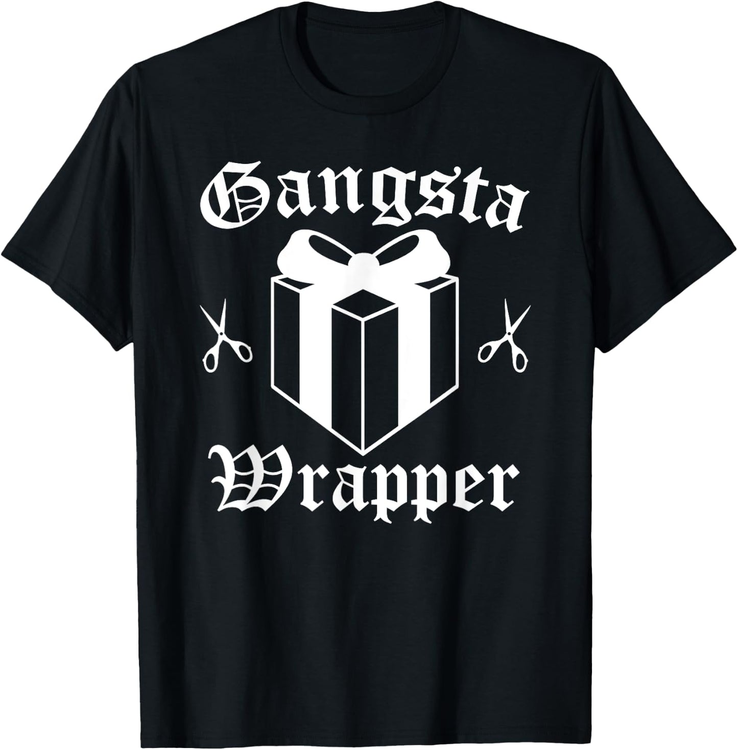 Gangsta Wrapper Christmas Holiday T-Shirt - T-Shirt | Black