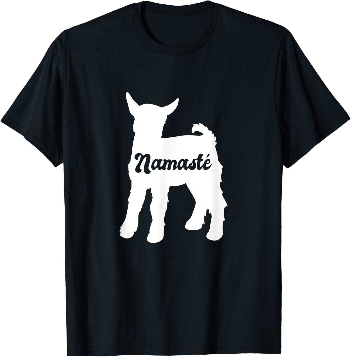 Namaste Cute Goat Yoga T-Shirt - T-Shirt | Black