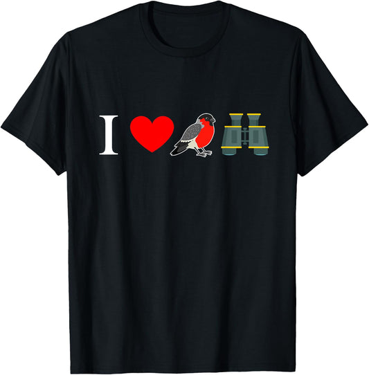 I Love Bird Watching Gift Birding Watcher Lovers T-Shirt - T-Shirt | Black