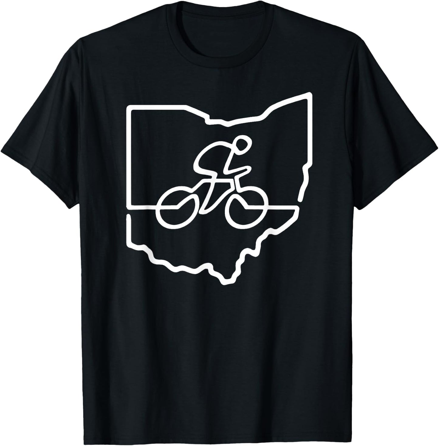 Bicycle Ohio Cycling Shirt Cyclist Gift Bike Road Racing T-Shirt - T-Shirt | Black