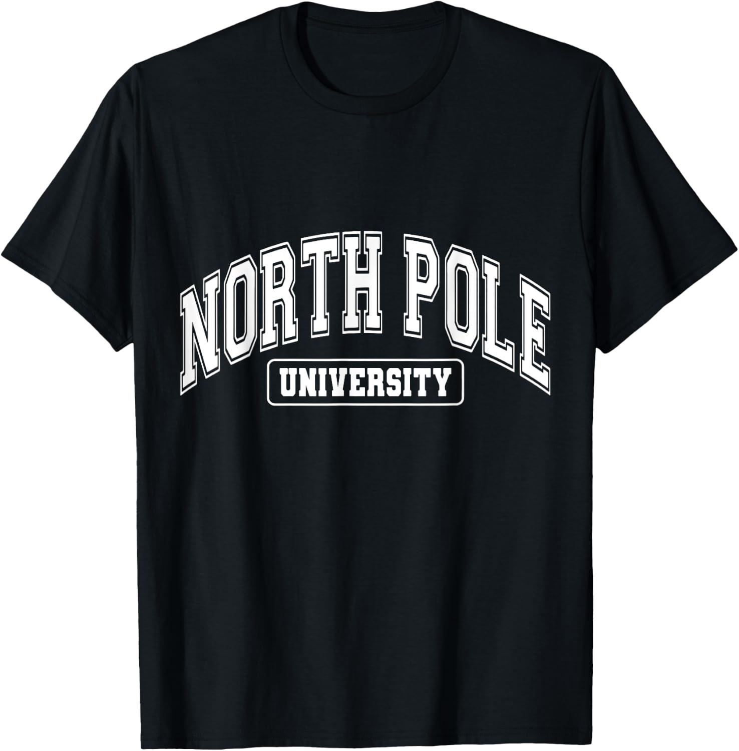 North Pole University X-Mas Vacation Funny Christmas T-Shirt - T-Shirt | Black
