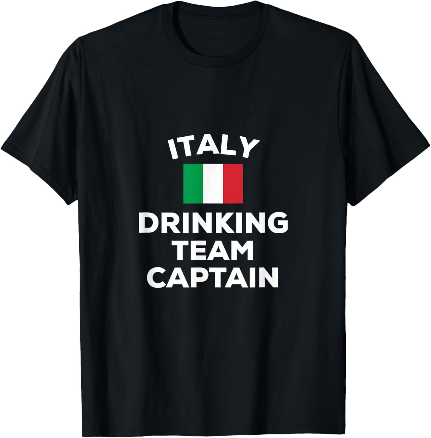Italy Italian Drinking Team Captain Funny Flag Beer Party T-Shirt - T-Shirt | Black