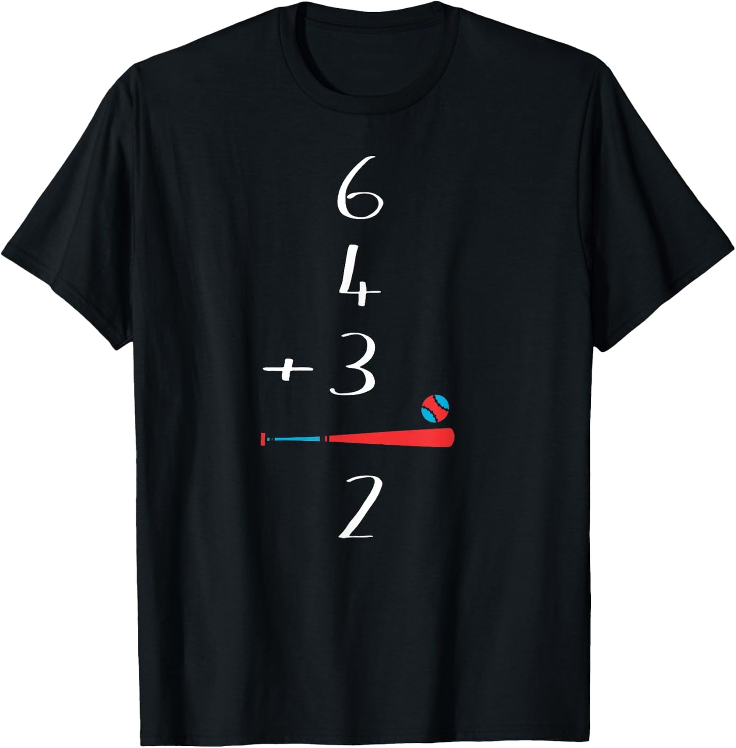 6 4 3 2 Double Play Baseball T-Shirt - T-Shirt | Black
