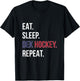 Dek Hockey Shirt Funny Eat Sleep Dek Hockey Repeat T-Shirt - T-Shirt | Black